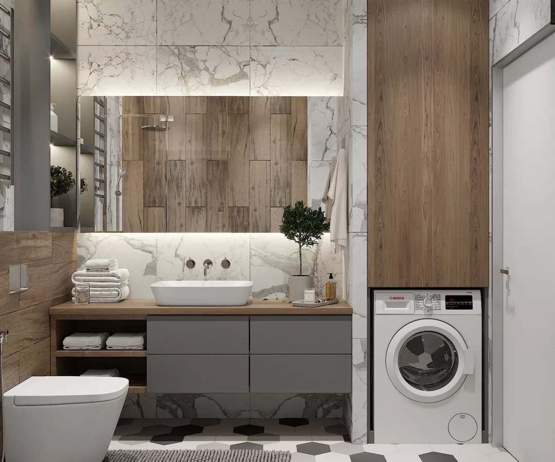 品味生活，可以從收納櫃與洗（xǐ）衣機的結合開（kāi）始！