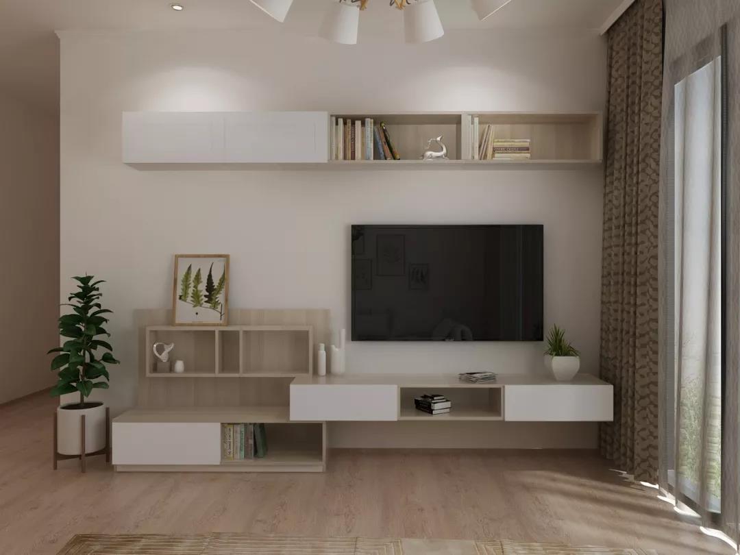 現代日式電視櫃設計案例，自然簡潔，沉靜幹練！