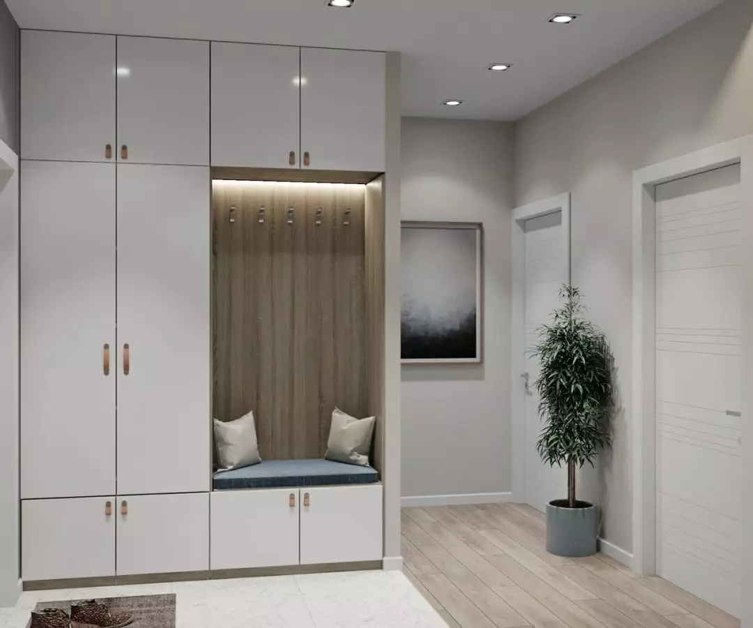 讓人愛不釋（shì）手的門廳鞋櫃+衣櫃（guì）的設計