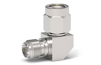 26.5GHz SMA(母頭)-SMA(公頭（tóu）)射頻轉（zhuǎn）接器，90°直角（jiǎo）彎